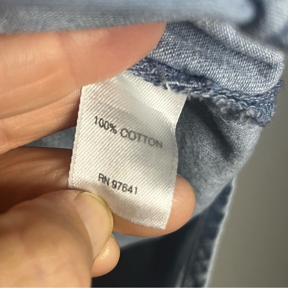 J Jill Denim Chambray Long Sleeve Shirt Button Women Small Blue Casual Career - Picture 5 of 7